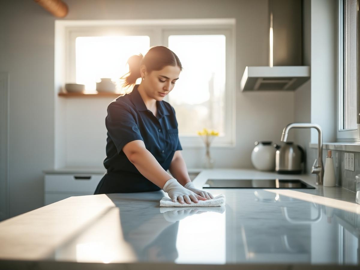 Professional cleaner at work